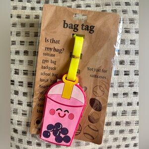 Boba Tea Character Bag Tag Aloha on the Beach Luggage Purse Tag New with… 3/$15✅